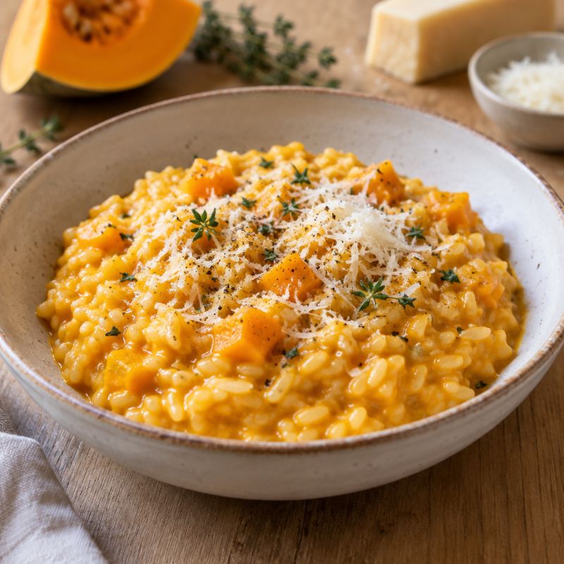 Risotto à la courge butternut et au parmesan