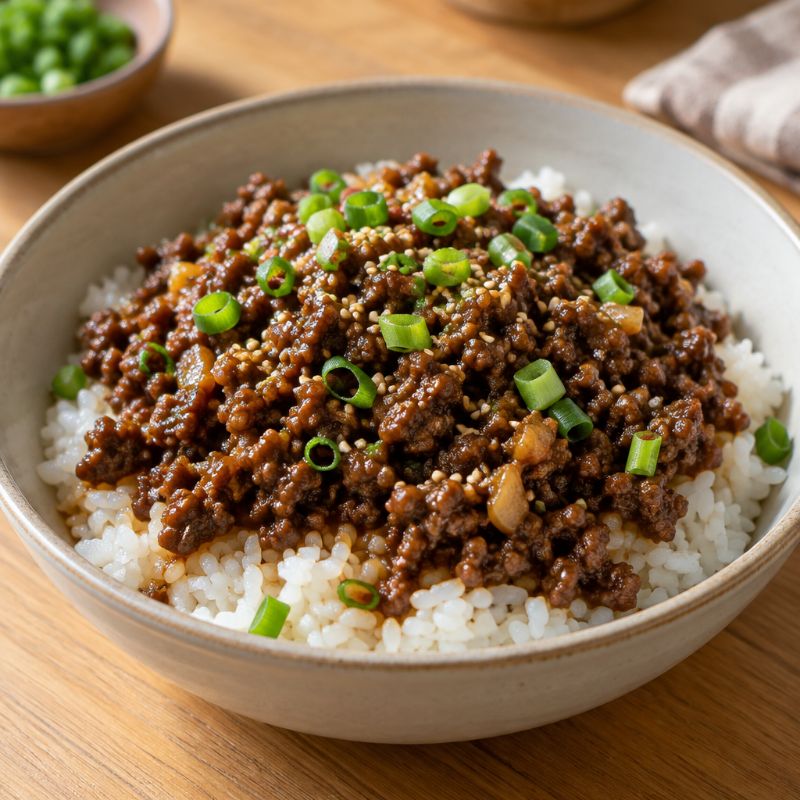 Bœuf haché à la coréenne et riz