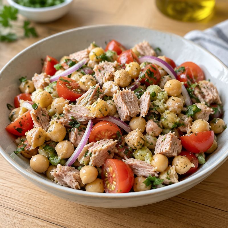 Salade de pois chiches au thon
